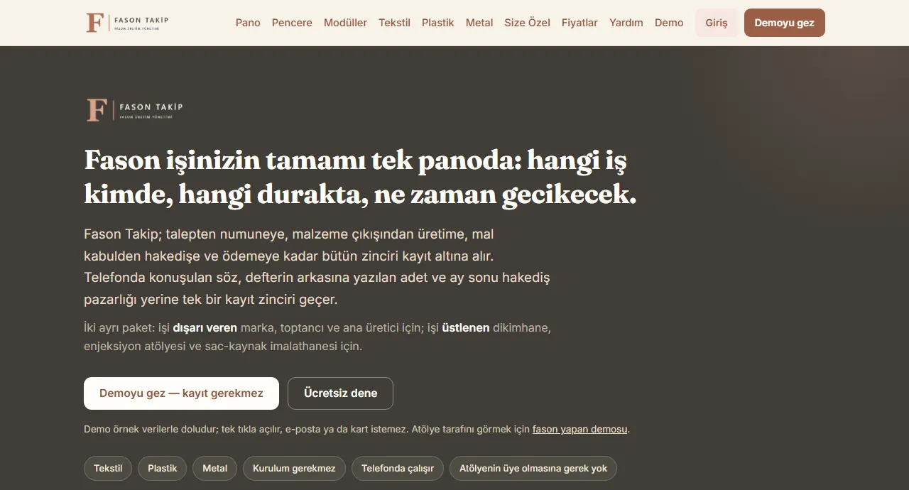 Fason Takip Programı