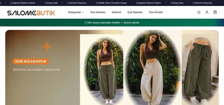 vWeb referansı — Salome Butik e-ticaret sitesi